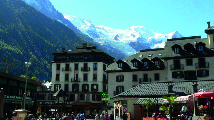 Chamonix vor dem Mont Blanc