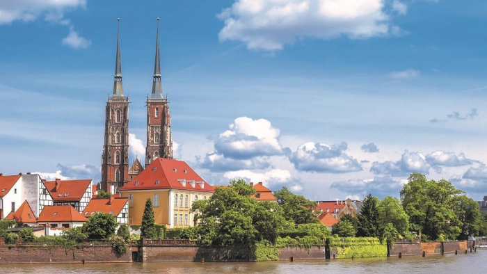 Aussicht auf Breslau mit der Johannes-Kathedrale