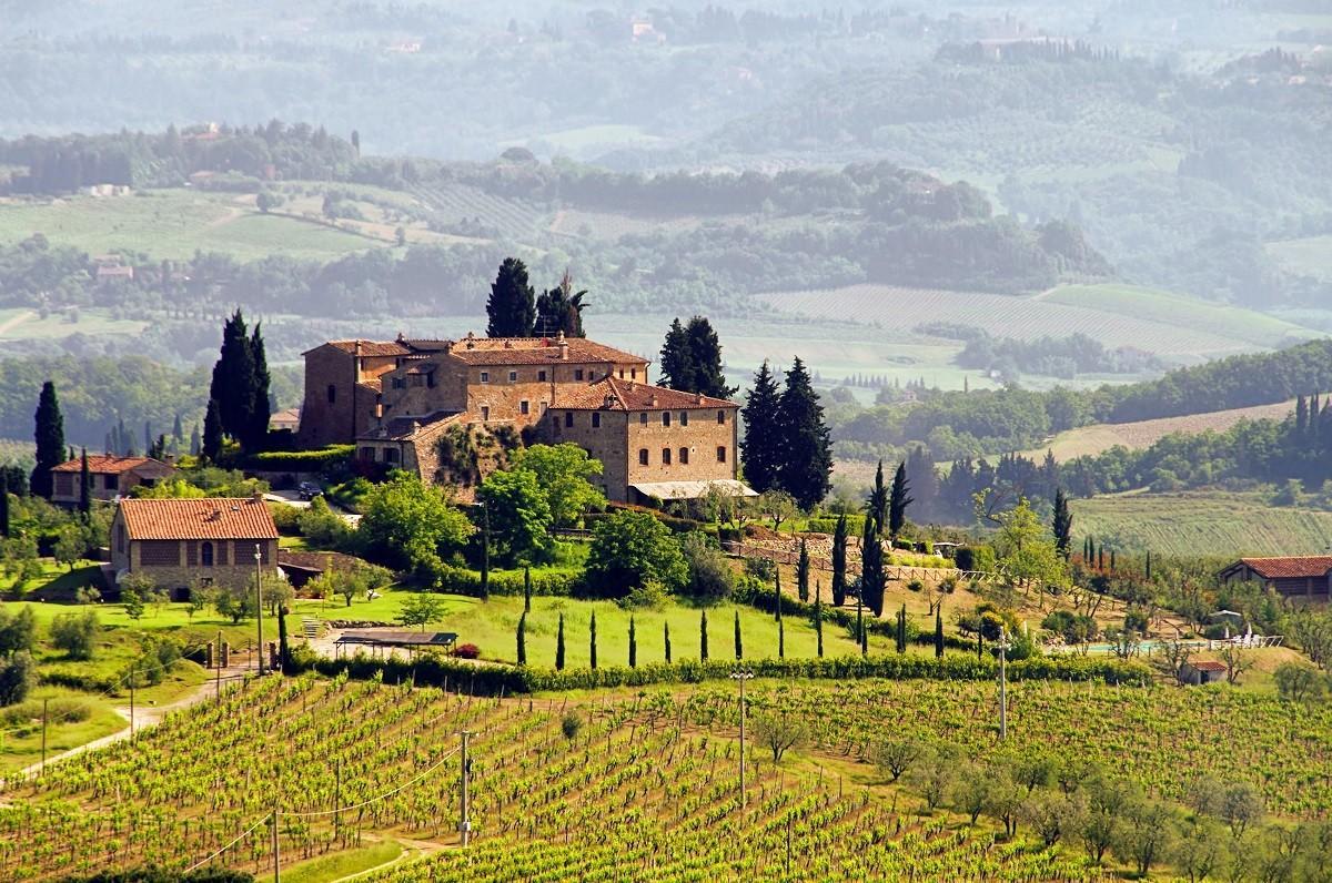 Die typische Landschaft der Toskana