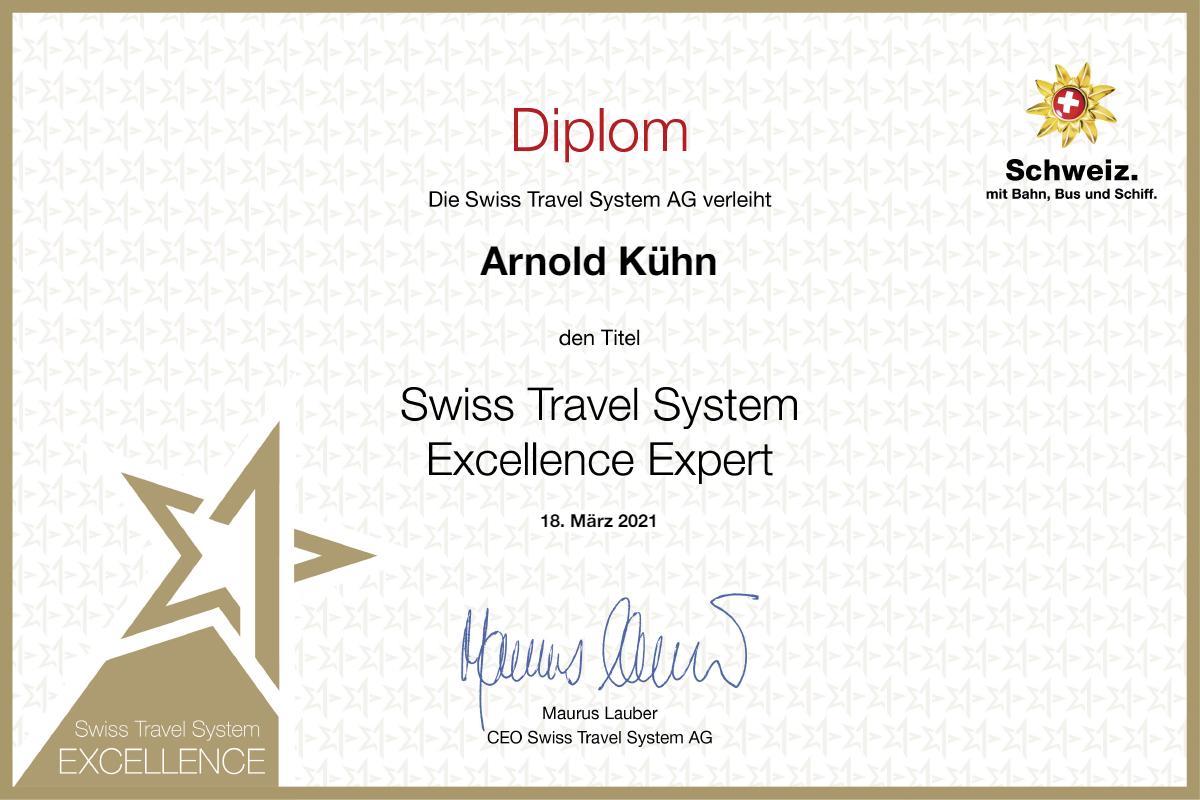 Swiss Travel System Excellence Zertifikat