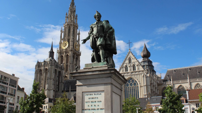 Peter Paul Rubens auf dem Markt in Antwerpen